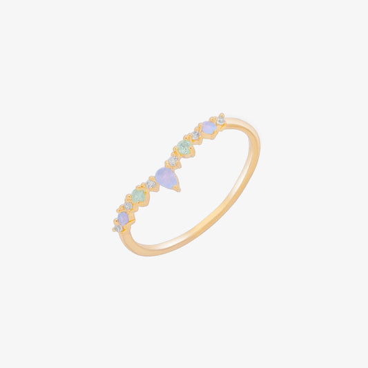 V-Curve Gemstone Ring-0